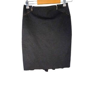 Elie Tahari Skirt Zippered Pencil Skirt Womens 2 Charcoal